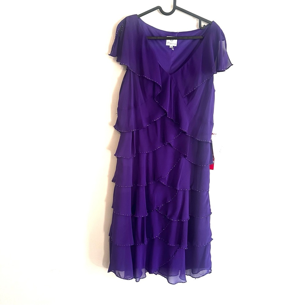 Patra Elegant Purple Layered Dress